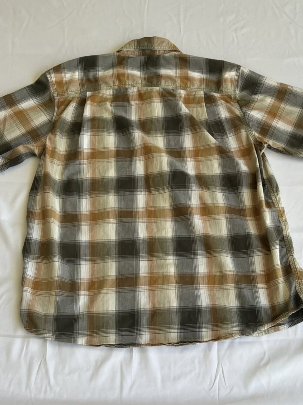 Carhartt Men's Large Relaxed Fit Short Sleeve Plaid Shirt Snap Button EUC - Picture 6 of 7